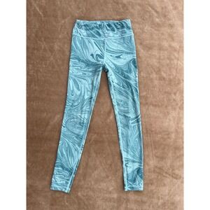 Athleta Girl High Rise Printed Chit Chat Tight Legging Kids M 8-10 Blue Marble